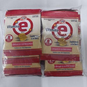 Vitamina E 400 UI - Bolsa con 20 sobres de 25 Cápsulas c/u