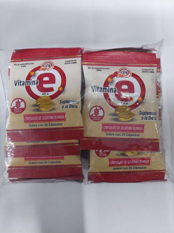 Vitamina E 400 UI - Bolsa con 20 sobres de 25 Cápsulas c/u