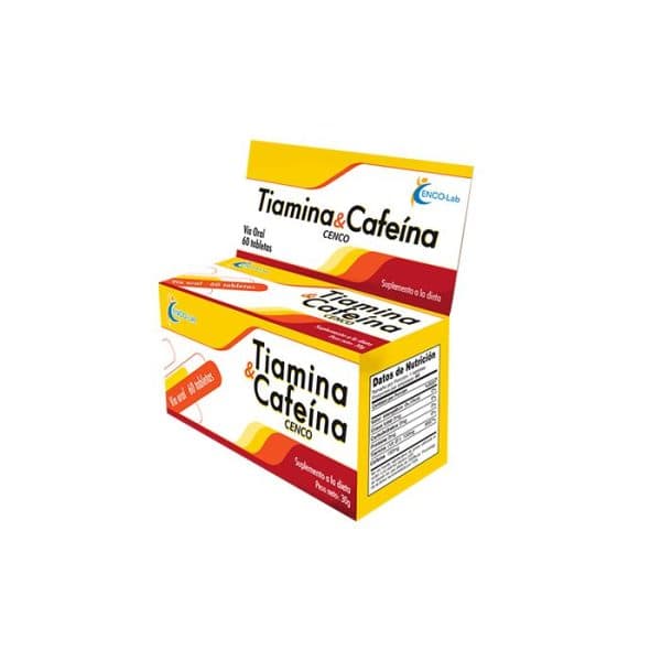Tiamina + Cafeína - 60 Tabletas