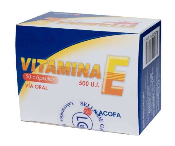 Vitamina E 500 UI - Caja con 50 Blísters de 10 Cápsulas