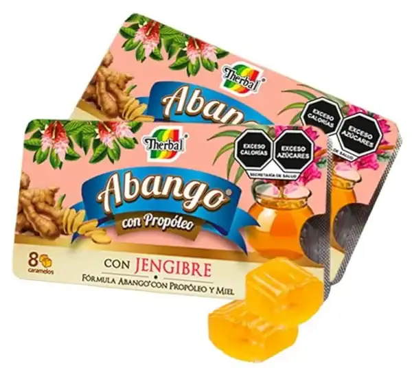 Caramelos de Miel y Propóleo con Jengibre - 12x8 Fórmula Abango